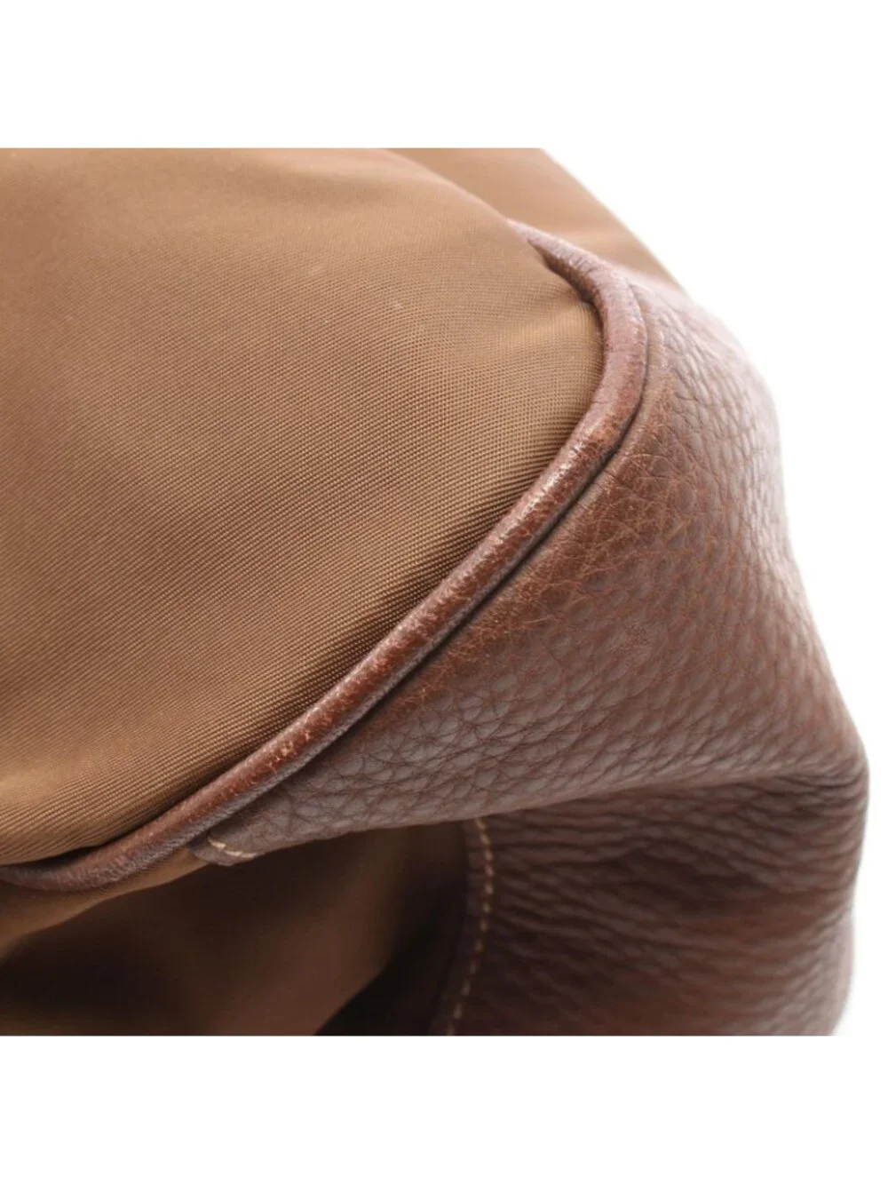 Prada Handbag Tessuto Vitdai 2-Way Brown Nylon Leather